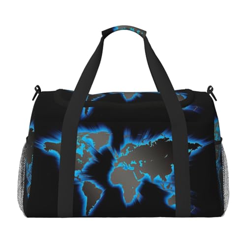 Sac de voyage pour femme à motif carte du monde parfait pour un citytrip de trois jours