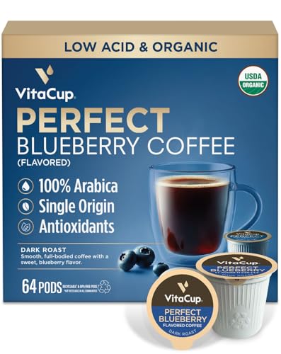 VitaCup Perfect Blueberry Medium Roast Coffee Pods, 64ct