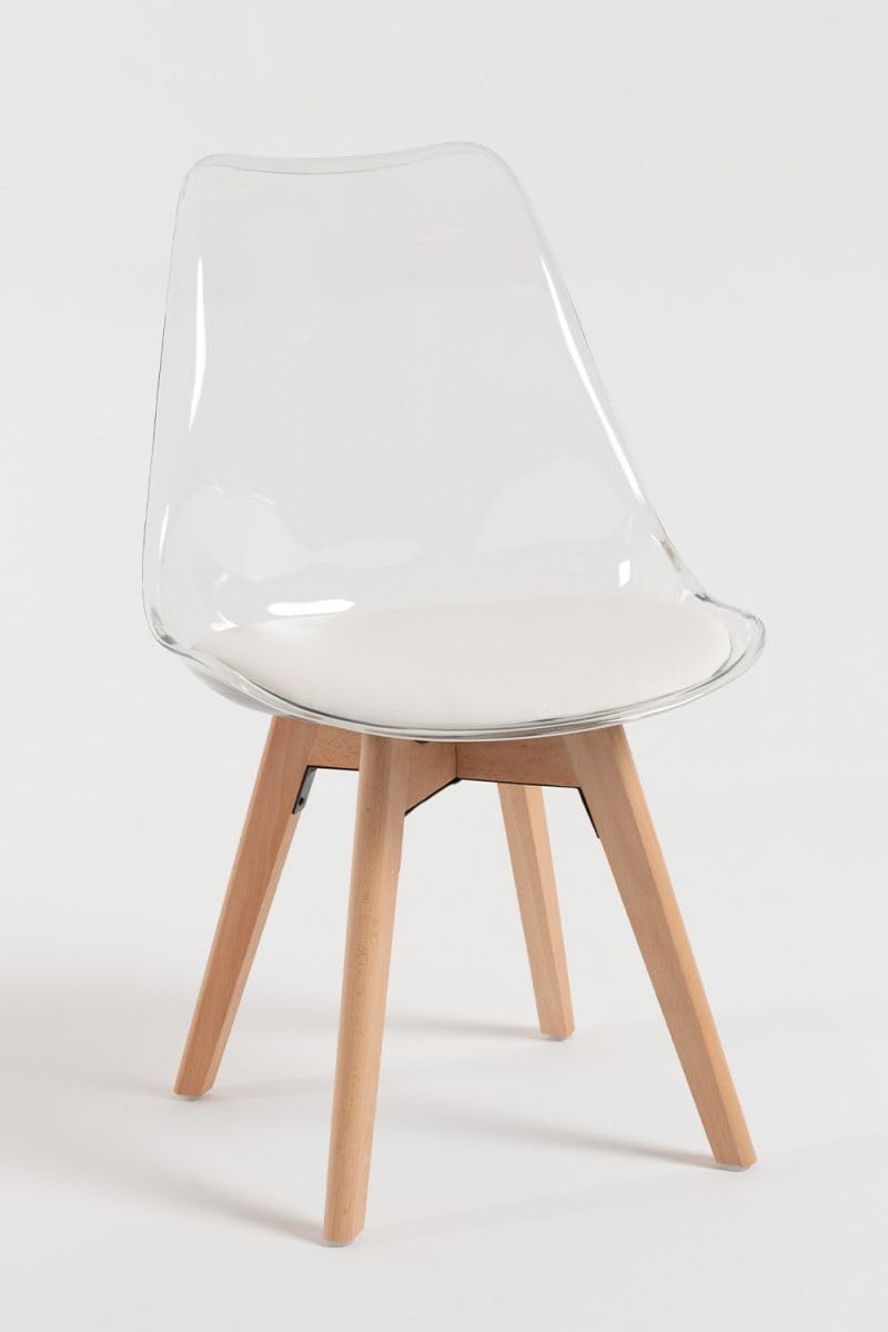 Regalos Miguel - Sillas Comedor - Silla Synk Transparente Asiento - Blanco