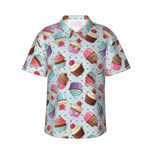 Chemise hawaïenne cupcake homme pour vos soirées plage et barbecues d'été S-3XL