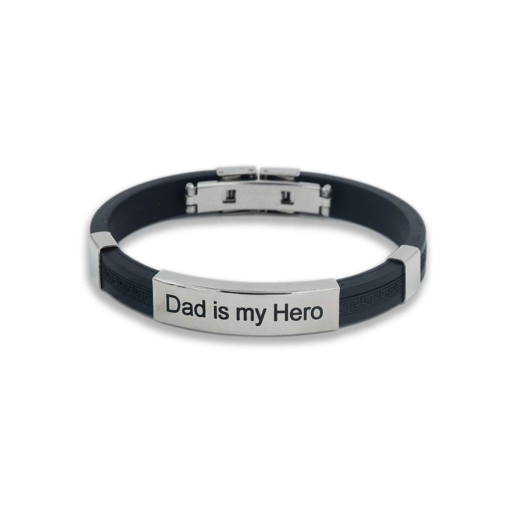 Bracciale in Silicone con elementi in acciaio, acciaio nero dorato Uomo