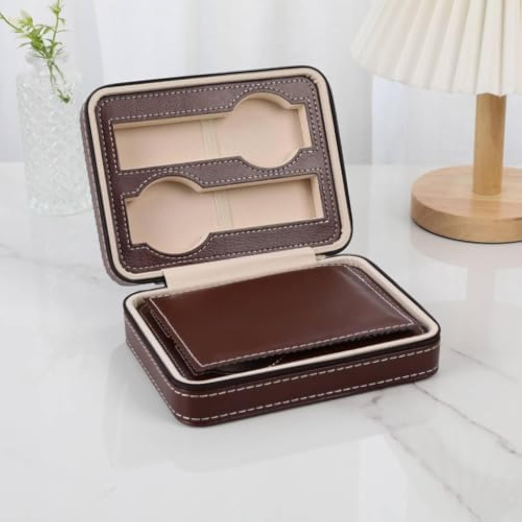 Multi-Compartment Watch Storage Container, 4 Slots
