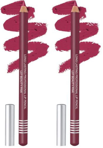 Image of Colors Queen Lip Liner Pencil | Long Lasting & Waterproof Formula | Matte Lip Liner Pencil for Women (L-07, Beauty Pink) (Pack of 2)
