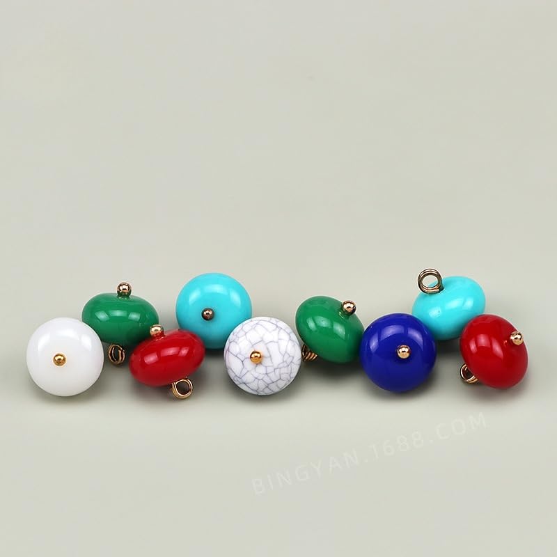Guziki perłowe Guziki perłowe, 50 szt., 12 mm, małe okrągłe kulki w kolorze jeziora, półgruszki, do rękodzieła materiałowego(Red)