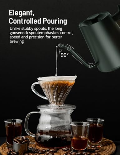 Gooseneck Electric Kettle, Paris Rhône Electric Kettle with 4 Variable Presets, ±1℉ Temperature Control & LED Real-time Temperature Display, Stainless Steel Inner, 24H Keep Warm for Coffee, Tea, 0.9L - Image 4