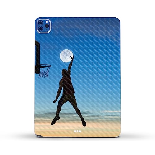 Image of MightySkins Carbon Fiber Skin Compatible with Apple iPad Pro 11 inch M2 4th Gen (2022) Full Wrap Kit - Moon Dunk | Protective, Durable Textured Carbon Fiber Finish | Easy to Apply | Made in The USA