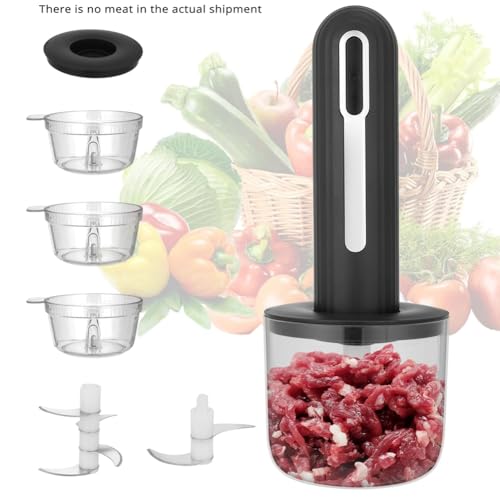 Mini hachoir électrique avec 4 tasses et 2 lames pour ail et oignon