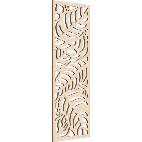 Image of 15 3 /8 inchW x 39 3 /8 inchH x 3 /8 inchT Mills Decorative Fretwork Wood Wall Panels, Red Oak