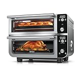 Ninja Double Oven Pro Smart XL Countertop Oven & Air Fryer | 30.2 Qt Capacity | 12-in-1 with Smart Finish & DualZone Tech to Cook 2 Meals at Once | Fits up to 4.5lb Chicken | Stainless Steel | DCT801
