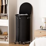 Laundry Hamper with Wheels and Lid, 100L Half Round Rolling Laundry Basket - Image 2