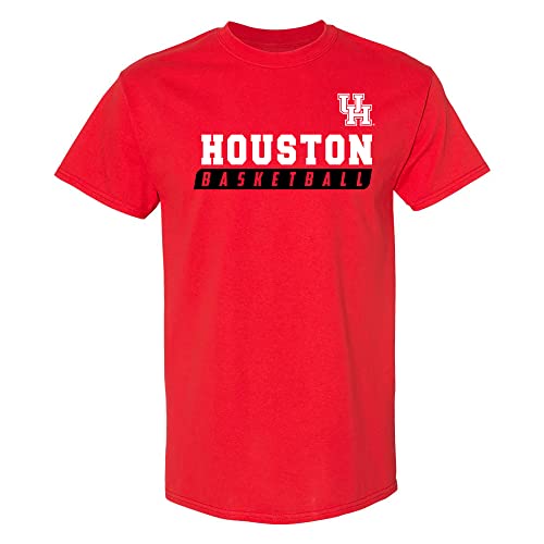UGP Campus Apparel AS35 - Houston Cougars Basketball Slant T Shirt - X-Large - Red