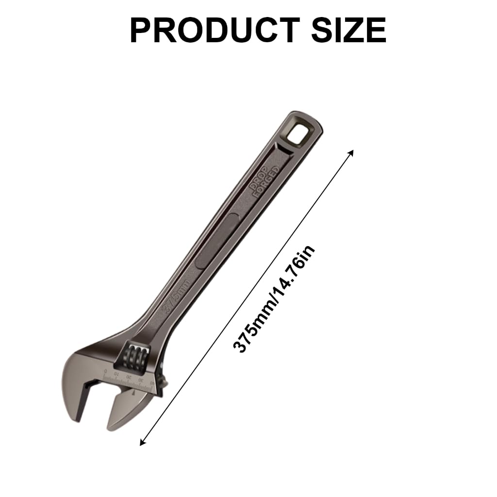 Llave inglesa ajustable de apertura grande con diseños deslizantes de 8 a 18 pulgadas