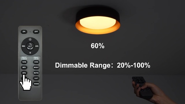 Image of Bargeni Flush Mount Ceiling Light with Remote & Night Light,5CCT