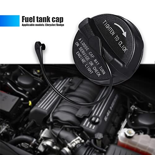 Dewkou Pack-1 Car Fuel Cap, Car Fuel Gas Cap, 52030377AB 5278632AG Gas Cap Replacement for Chrysler Dodge (Black) - Thumbnail 4