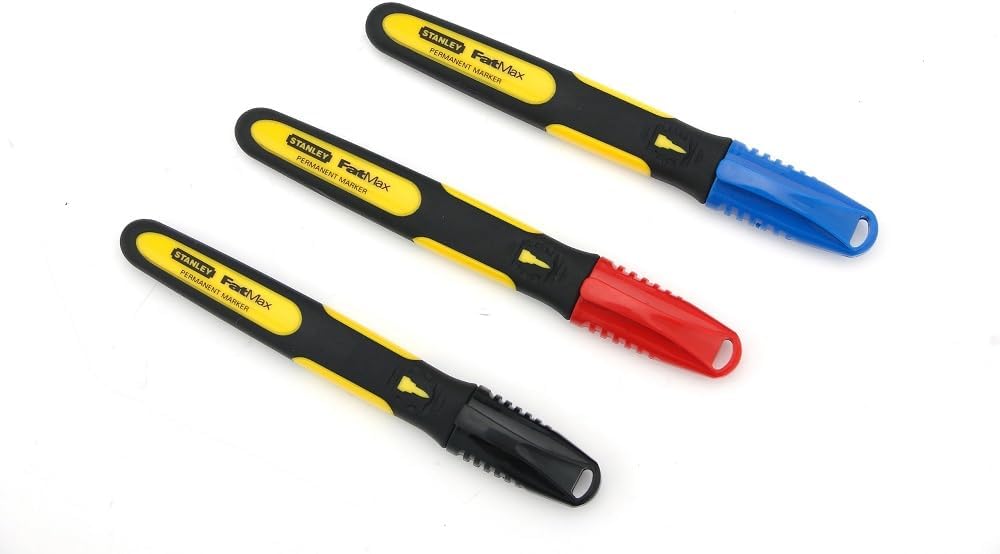 Stanley Fatmax 0-47-322 Permanent Marker, Multi-Colour, Set of 3 Piece