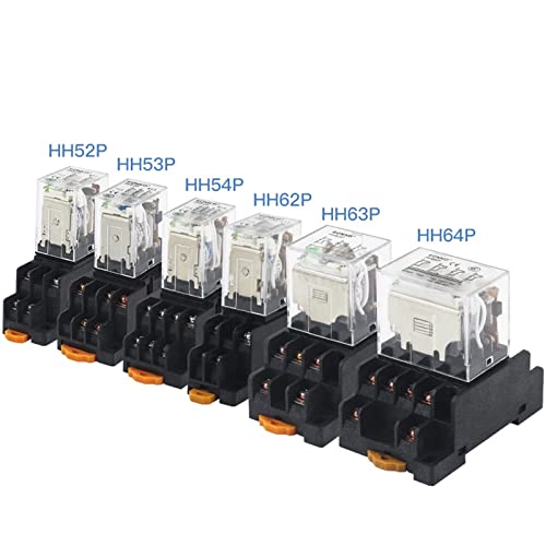 Relais micro électromagnétique DPDT 12V DC JQX-13F HH62P avec socle de prise 5A - 4