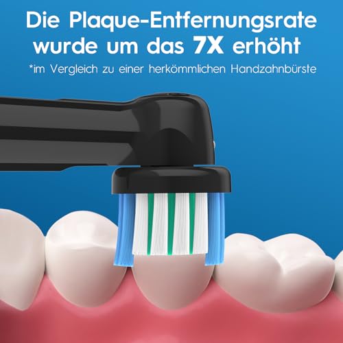 12er Aufsteckbürsten für OralB Vitality Pro, Genius X, Pro Pro Series 3 Plus, Pro 3 Zahnbürste Elektrische, Zahnbürstenaufsatz Kompatibel mit Braun OralB, Precision Ersatzbürsten Schwarz von HSYTEK – Bild 4