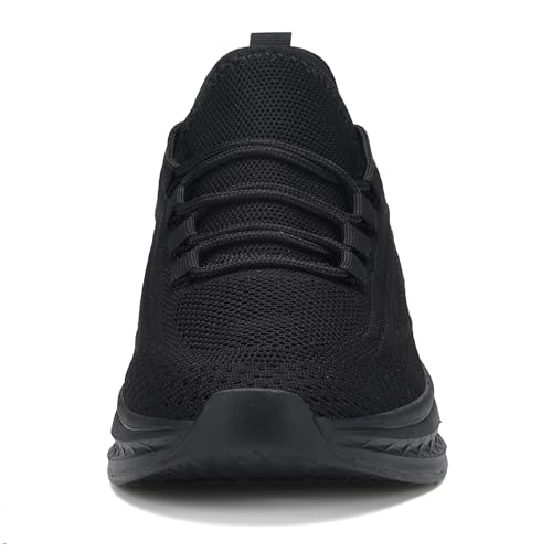 Women's Sneakers Breathable Lightweight Walking Shoes Running Shoes Non Slip Tennis Fashion Casual Sneakers All Black Size 8.5