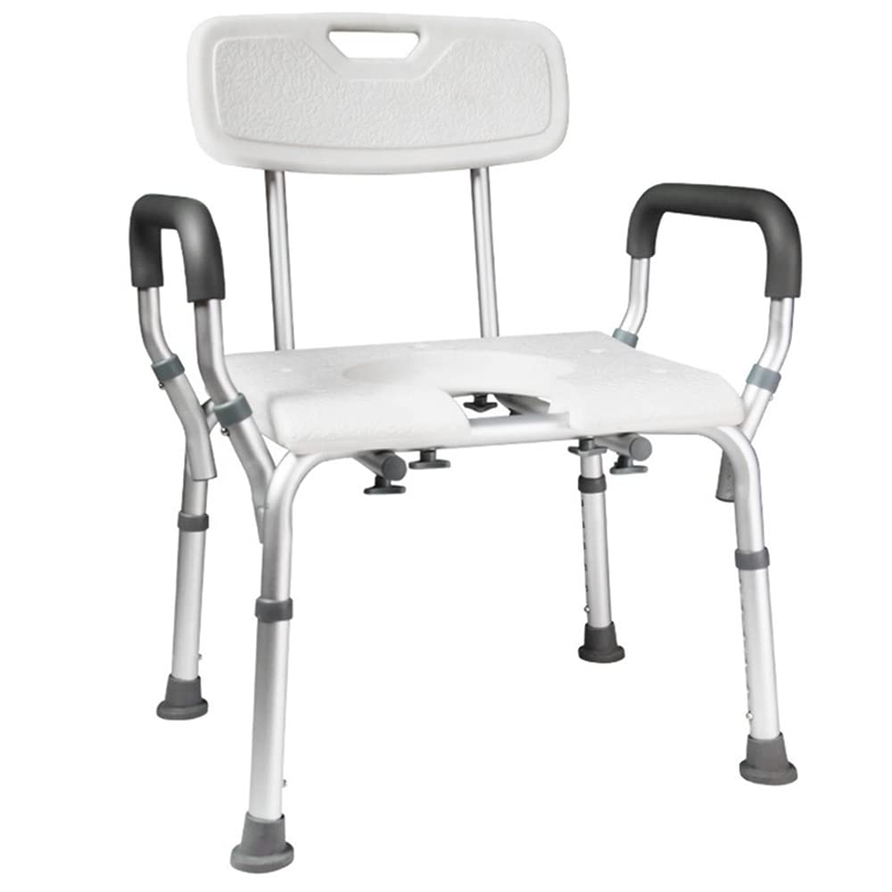 DREAMyunShower Chair for Elderly, Shower Chairs for Seniors ​with Arms and Back Bath Stool Aid, Adjustable Height Shower Bench, Elderly Seniors Tub Transfer Bench Pivoting Shower Seat