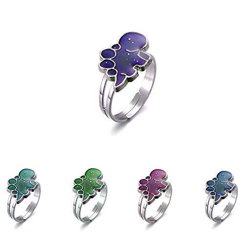 10 Pieces Of Mixed Pattern Adjustable Mood Rings For Girls And Boys, Mixed Color Changing Mood Rings For Halloween Costume Props, Birthday Party Favors And Fift Bag Fillers #TOP6
