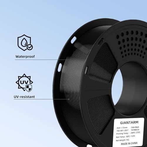 Image of GIANTARM ASA Filament 1.75mm,Premium Weather & UV Resistant Black ASA