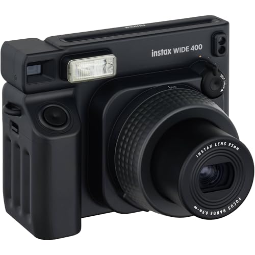 Image of Fujifilm Instax Wide 400 Instant Film Camera - Black Bundle with Fuji Instax-Wide Instant Film (20 Sheets) + Carrying Case + Photo Album + More