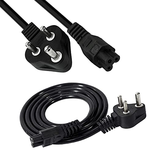WeFly 3 Pin AC Laptop Power Cord 1.5Meter Universal Power Cable for De/ll H/P LG Len/OVO As/us Ac/er TOS/hiba So/ny Laptops/Notebooks, Monitors, Printers, (3 Pin Laptop Power)