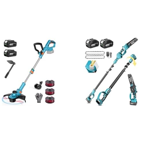 Seesii 13" Weed Wacker & SEESII 2 in 1 Cordless 8 inch Pole Saw