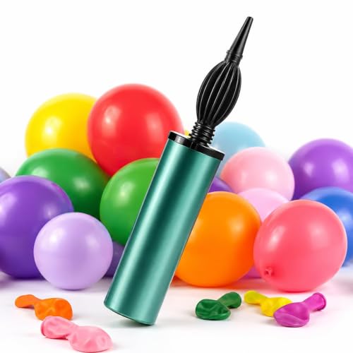 Image of Glaze Double Action Hand Balloon Pump for Latex & Foil Balloons | Portable Manual Air Pump with Ergonomic Grip | Lightweight Durable Plastic Balloon Inflator for Parties, Decorations & Events