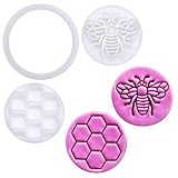 BAKERLOGY Queen Bee - Mini 2" Cookie Cutter & Stamp Set - Honey Bee & Honeycomb Design for Easter & Spring Cookies, Cupcakes & Fondant Decorations - Image 1