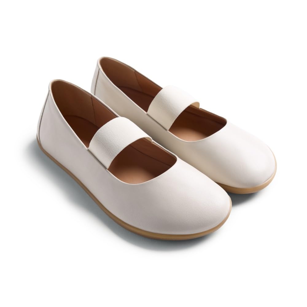 GIOSEPPO MALAKISI, Women's Mary Jane Flats, Off-White, 36 EU