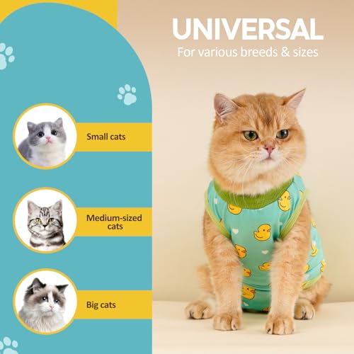 image for Avont Cat Recovery Suit - Kitten Onesie for Cats After Surgery, Cone o
