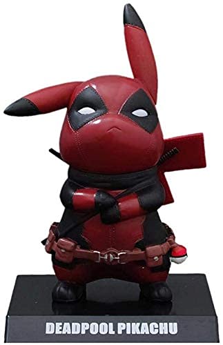 LJXGZY Nuevo Deadpool Cosplay Pikachu Figura de acción Estatua Modelo PVC Material Altura sobre colección decoración Modelo Regalo de cumpleaños Estatua 14 CM Cover
