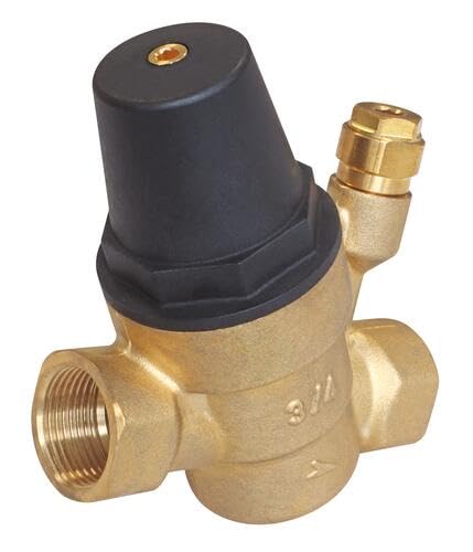 SOMATHERM FOR YOU - Riduttore di Pressione Regolabile a Membrana - Compatto e Facile da Installare - FF3/4" con Multi-Raccordi - Pressione Uscita Regolabile 1-5 Bar - Giallo