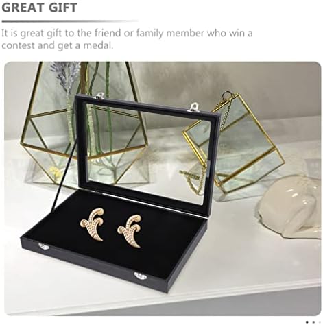 Alipis Pin Display Case, Clear Collection Display Box with Insert, Jewelry Storage Holder Collectibles Storage Box for Breastpin, Medal, Badges, Ribbons, Gifts Packing Box