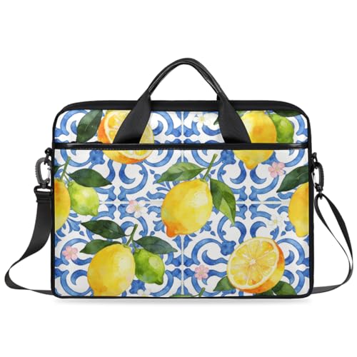 Bolso para portátil con diseño azul y limón 14-15 pulg miniatura 7