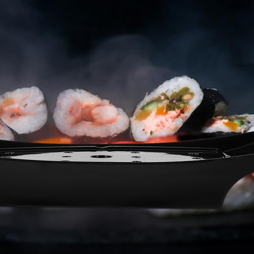 Plato pequeño para sushi en forma de barco negro melamina miniatura 6