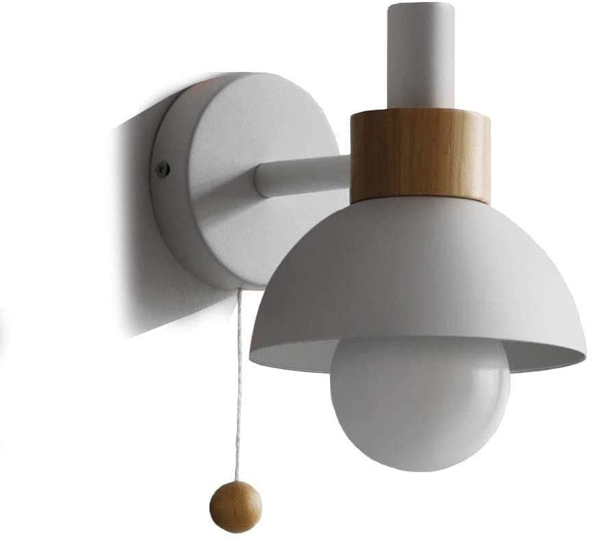 Lampe d'art en bois et bambou E27 applique ronde verte pour lecture