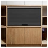 LXLZYXSF Kitchen Cupboard Tambour Door Kit White Black, Space Saving Folding Sliding Door, Plastic Sideboard Roller Doors with Handle & Rails(Black,84x102cm(33x40in))