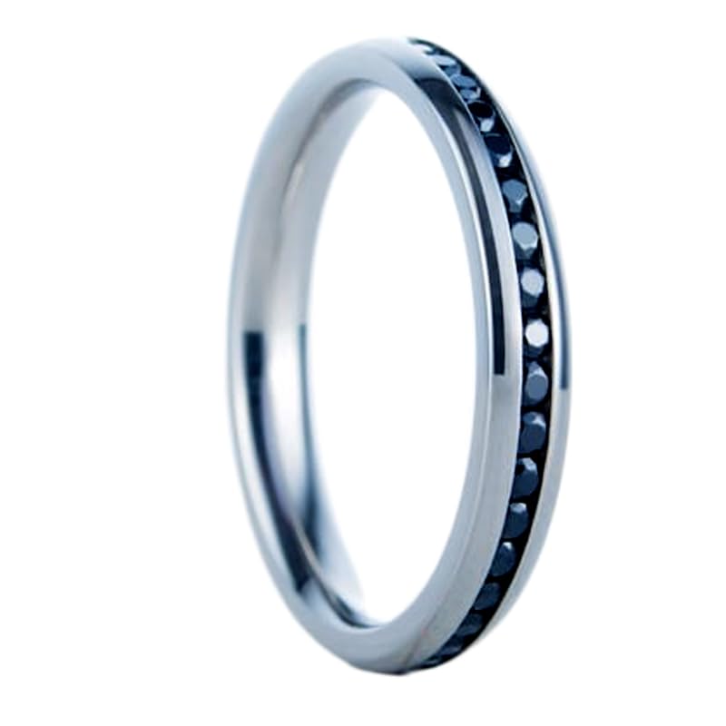 Bague onyx naturel noir et diamants d'éternité luxe
