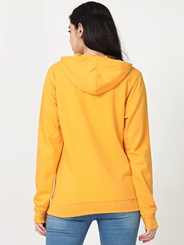 Image of Wafaa Women's Cotton Plain Hooded Neck Full Zipper Sweatshirt Hoodies with Kangaroo Pocket