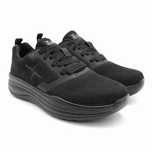 Laforst Mens Platform Xtreme Comfort Slip Resistant Sneaker AllBlack 8.5
