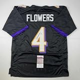Autographed/Signed Zay Flowers Baltimore Black Football Jersey JSA COA
