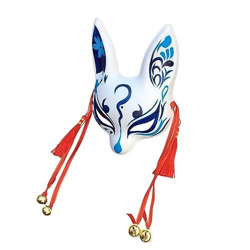 YangYong Traditionelle japanische Kitsune-Maske für Cosplay mit Kaninchen- und Fuchs-Kabuki-Kostüm-Zubehör für Raumdekoration