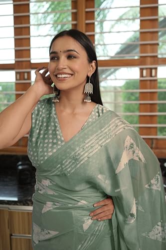 Image of MIRCHI FASHION Saree for Woman Chiffon Floral Printed | Lightweight Daily Wear Women's Sari with Unstitched Blouse Piece (Available in 20 Colors)