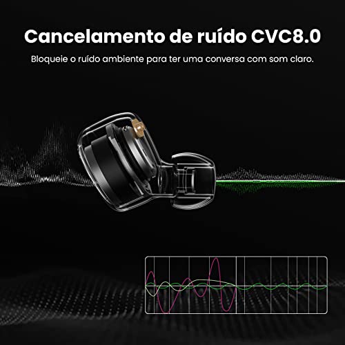 Fone de Ouvido Tranya T6 Bluetooth V5.2 – AptX-Adaptive – Qualcomm CVC TM 8.0 – Tempo de reprodução 34H (Rosa ouro) - Imagem 4