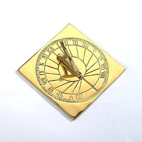 Polished Brass 'Rising Sun' Sundial - 120mm
