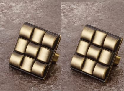 JWL Rose Gold Black Finish Knob (Square) Drawer Pull Set of 2
