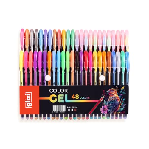 Caneta Gel Glizi Color Gel 48 Cores – Neon, Pastel, Metálica e Gl...