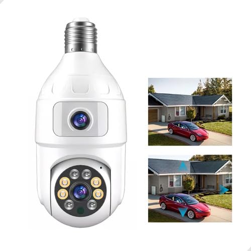 Câmera Lampada Dupla de Segurança WiFi Lâmpada 360° com Visão Noturna e Lentes Duplas Full HD 8MP: I
